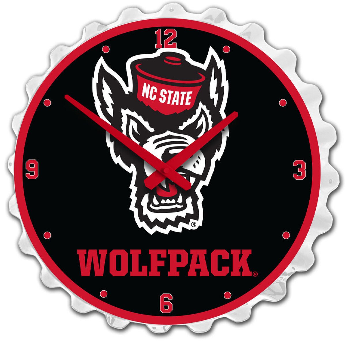 Bottle Cap Wall Clock - Black/Red -